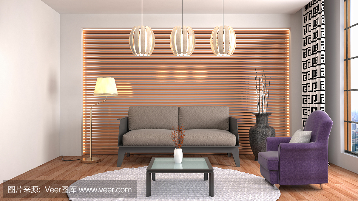 室內(nèi)客廳。三維演示